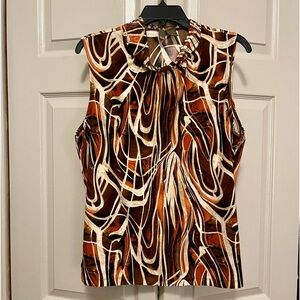 Sere Nade Slouch Neck Sleeveless Earth Tones Blouse